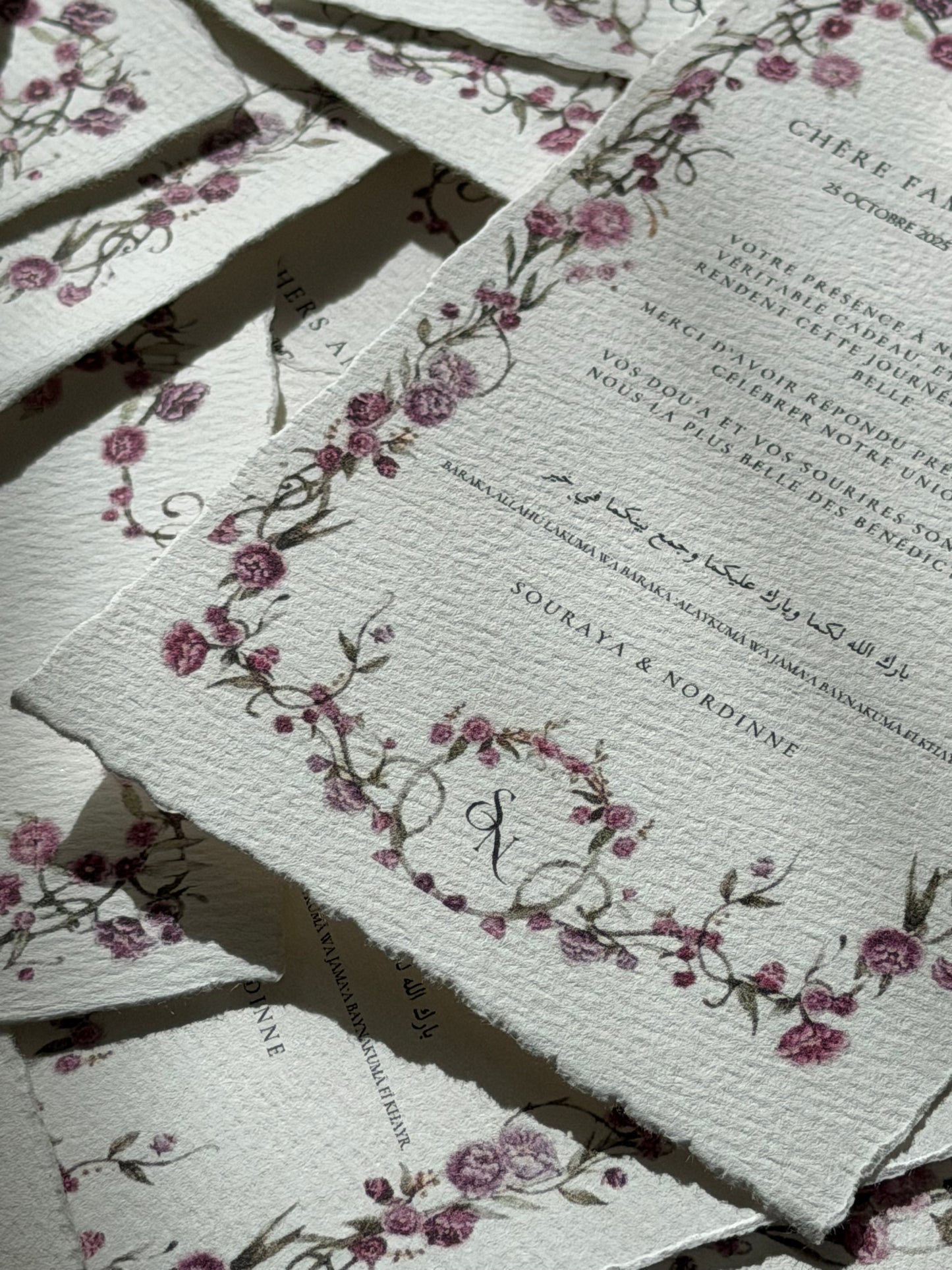 Carte de remerciement - Fleurs de Grenat