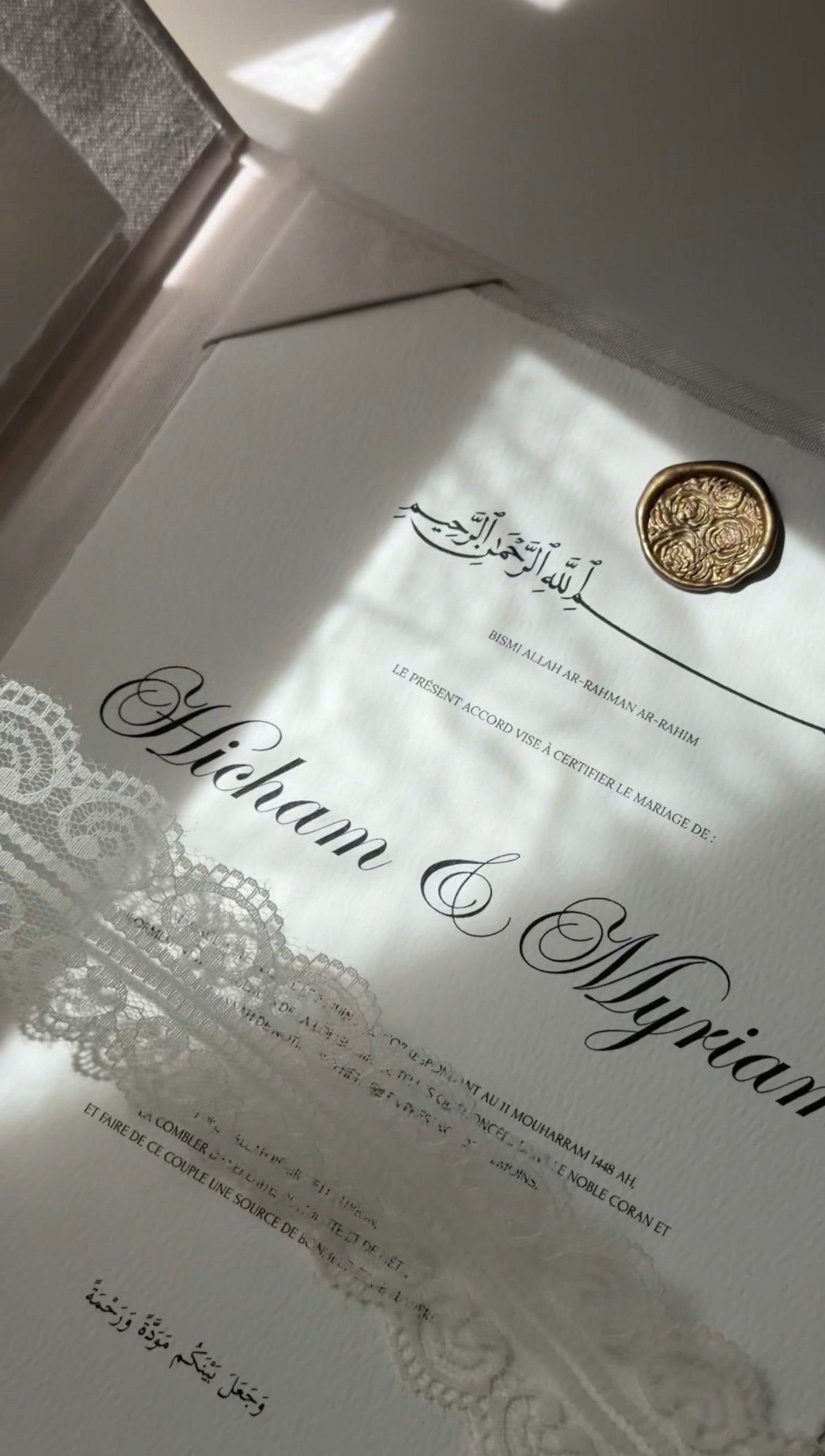 L'Ecrin Minimaliste - Set certificat & livret de mariage religieux