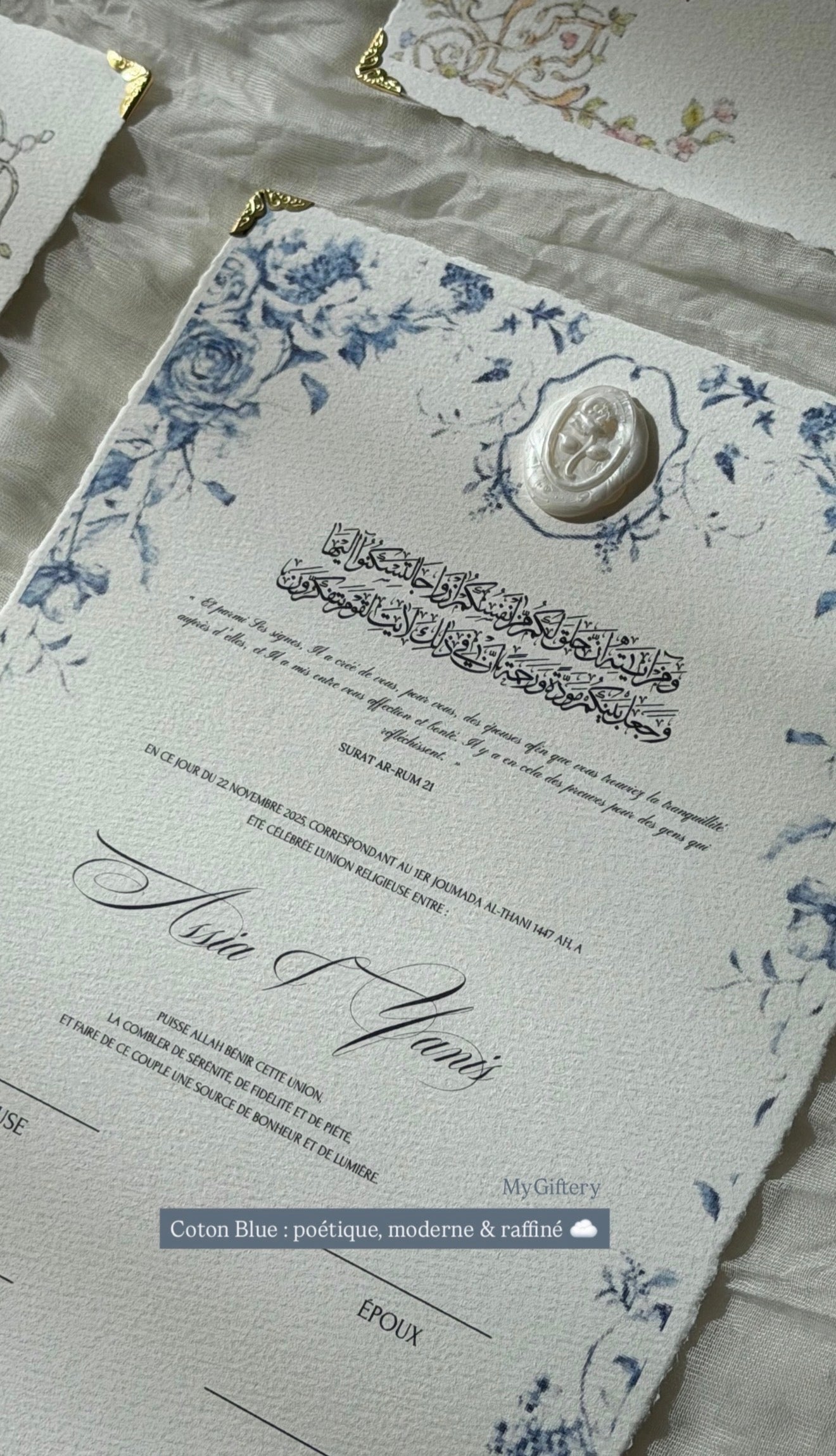 L'écrin Classique - Set certificat & livret de mariage religieux