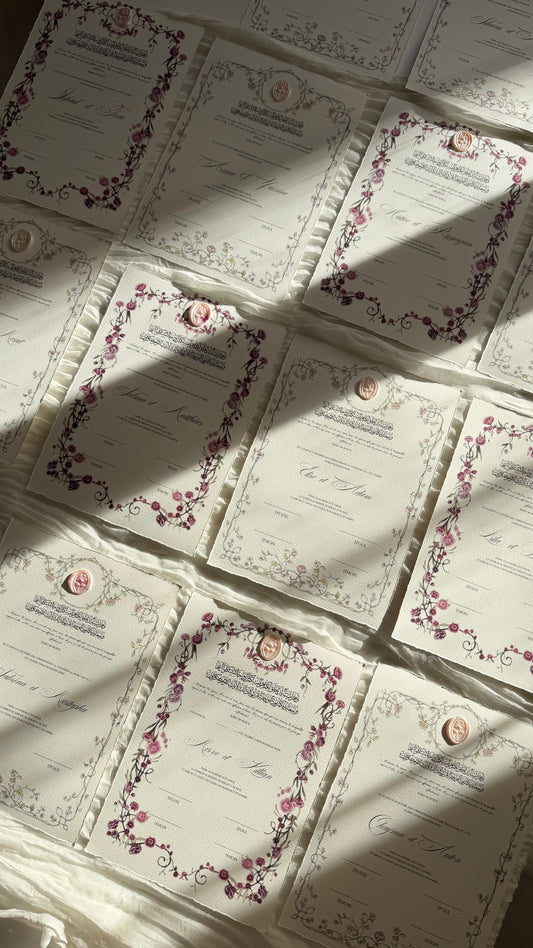 Certificat de mariage
