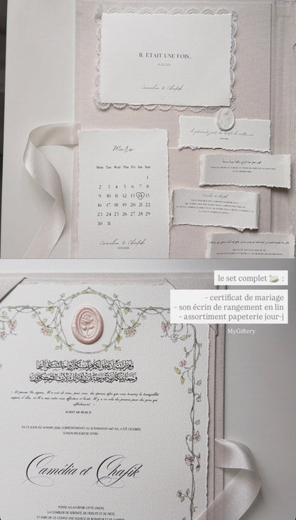 L'écrin Classique - Set certificat & livret de mariage religieux