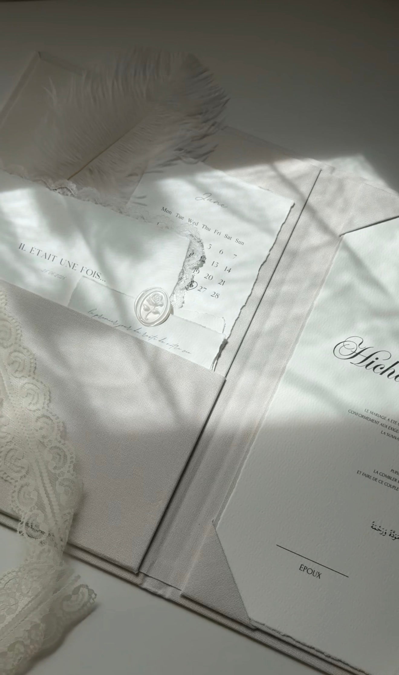 L'Ecrin Minimaliste - Set certificat & livret de mariage religieux