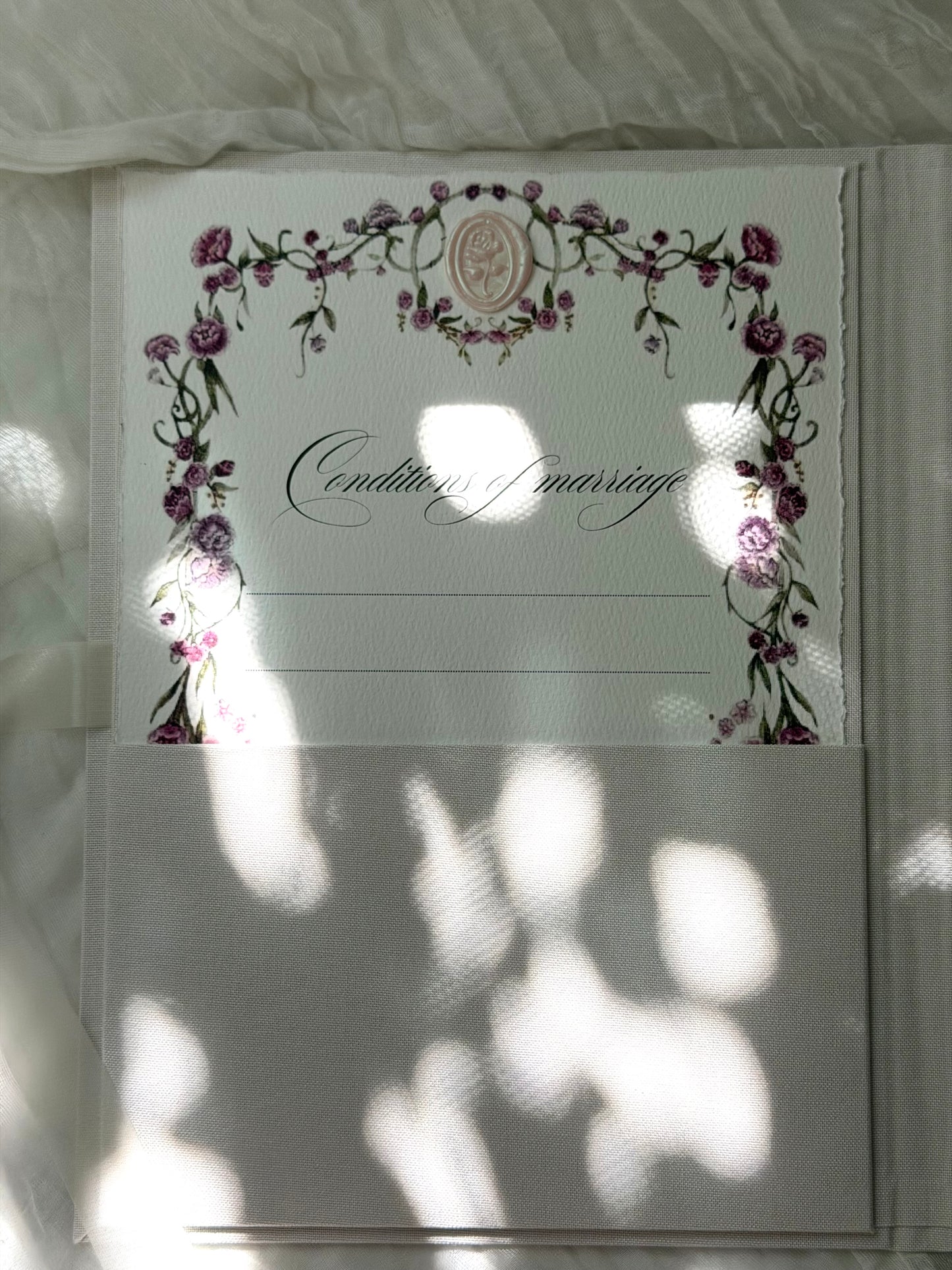 Feuille de conditions - Mariage religieux