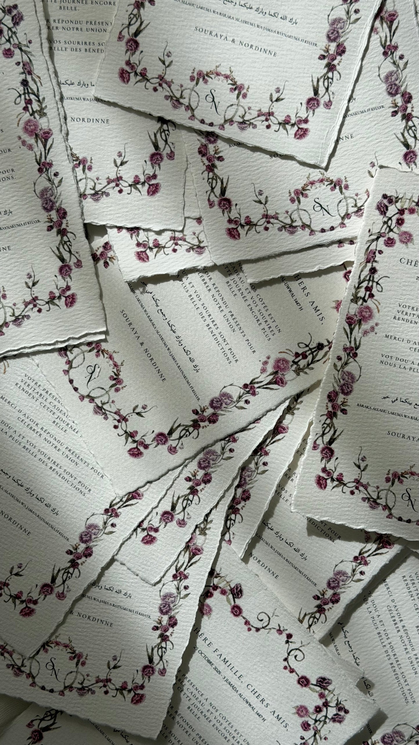 Carte de remerciement - Fleurs de Grenat