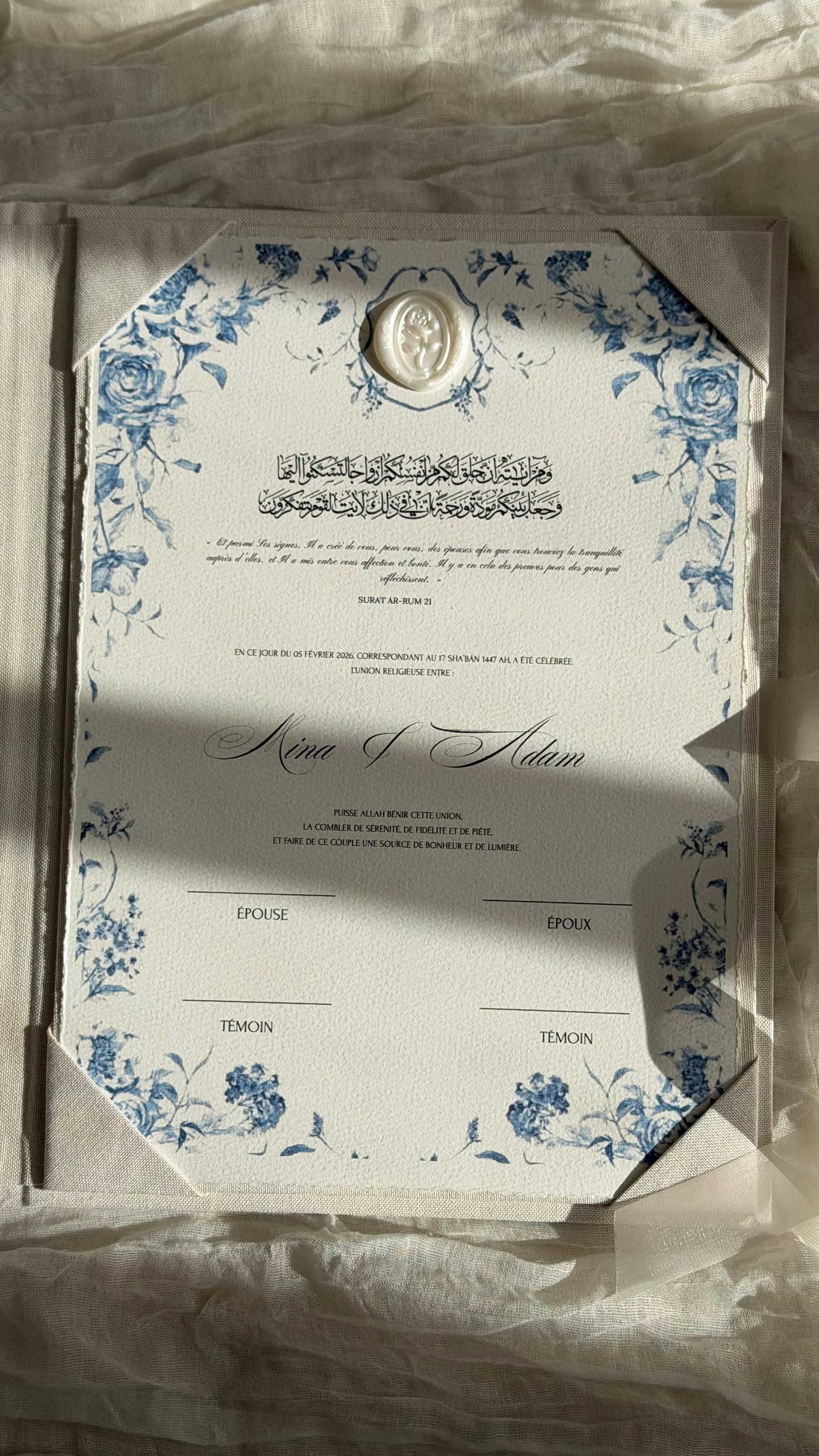 Certificat de mariage