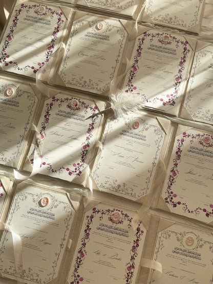 L'écrin Classique - Set certificat & livret de mariage religieux