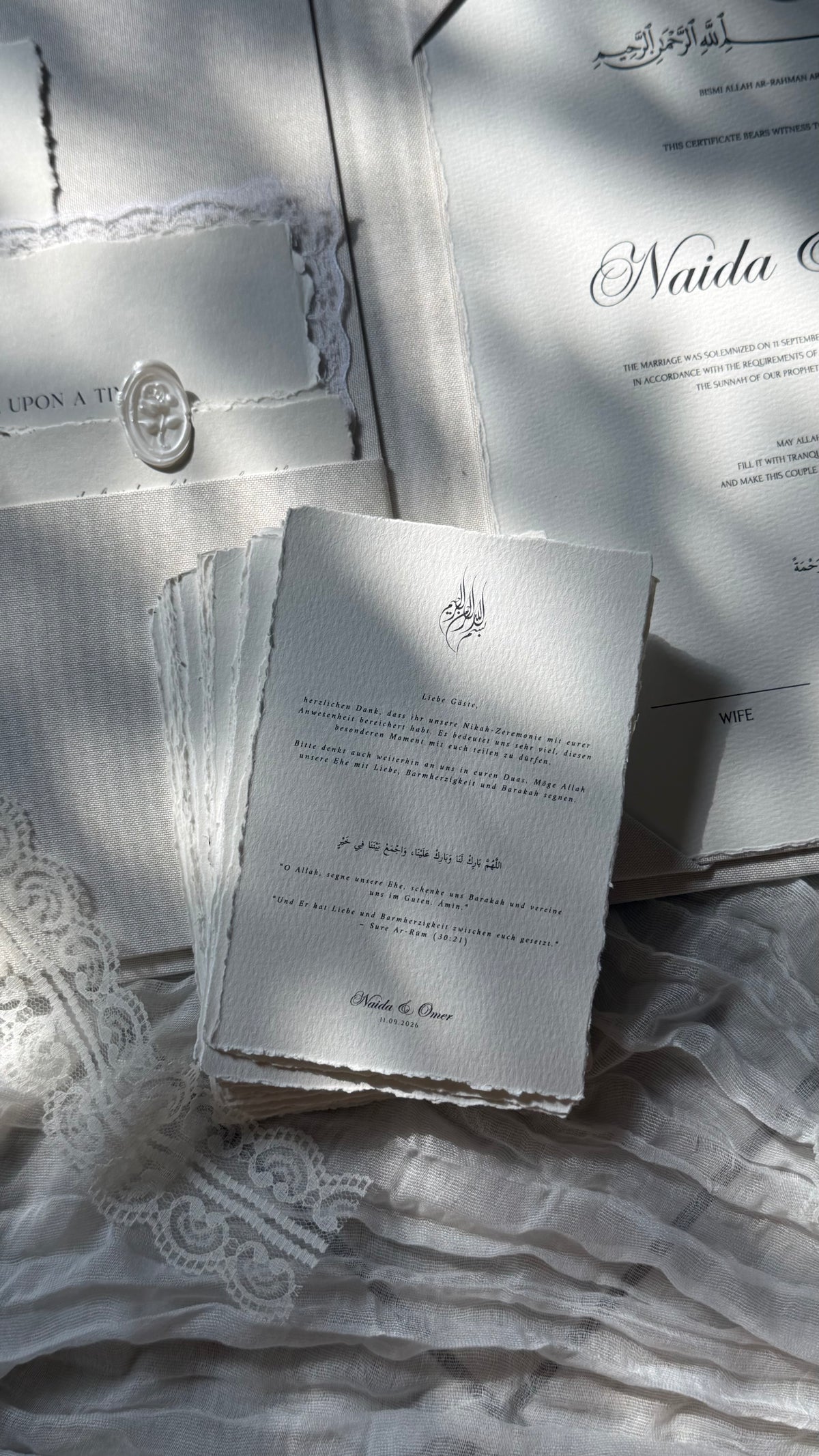 Carte de remerciement - Papier coton