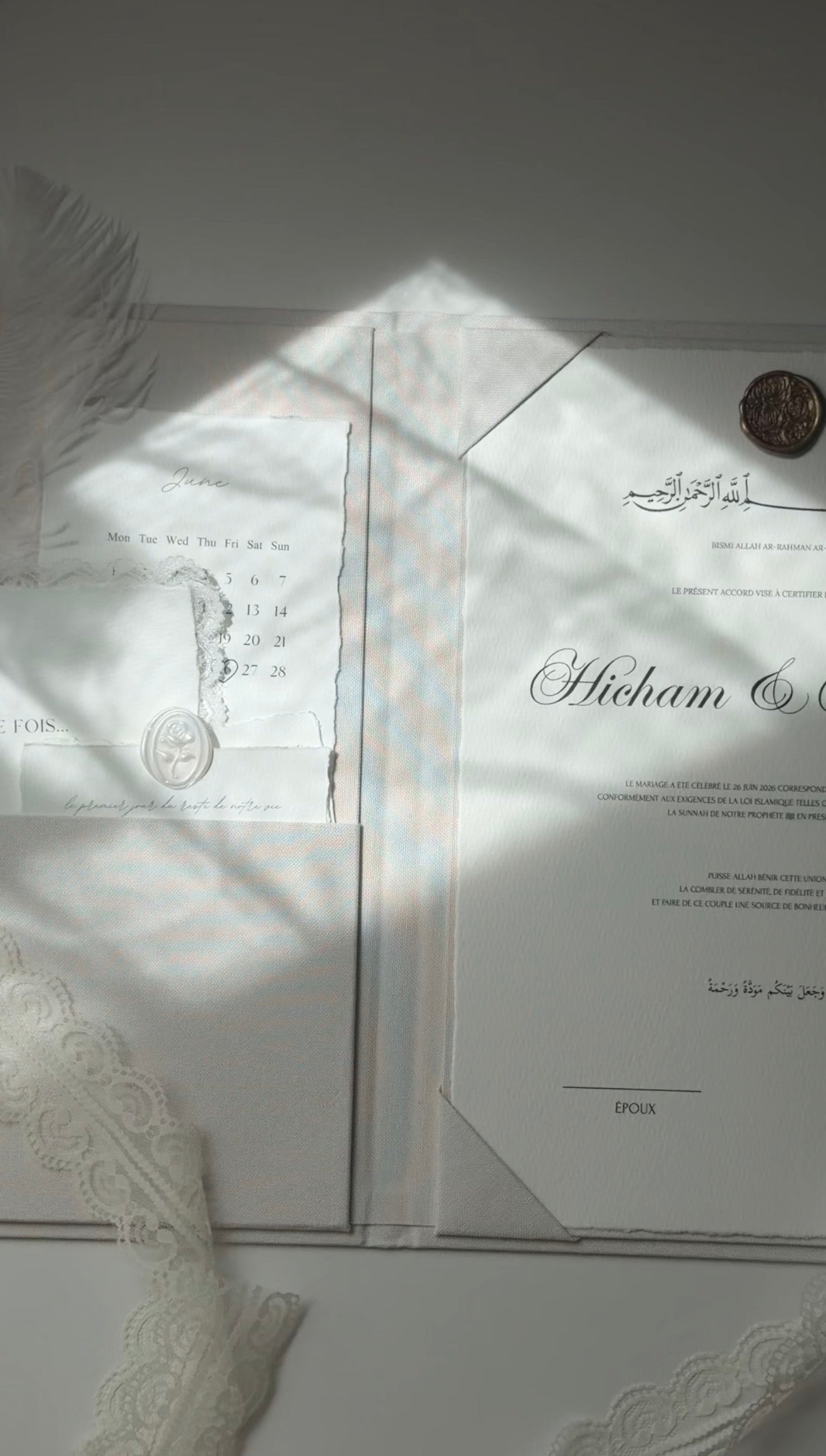 L'Ecrin Minimaliste - Set certificat & livret de mariage religieux