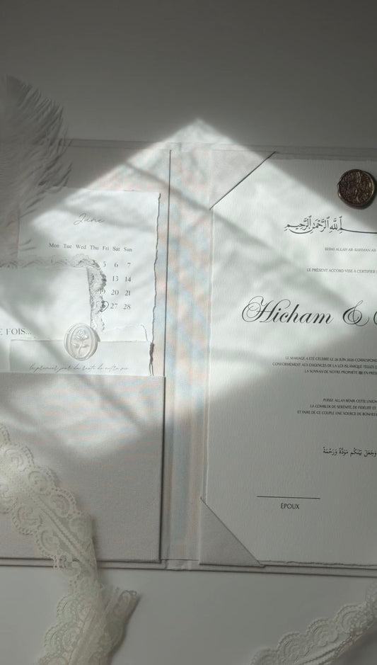 L'Ecrin Minimaliste - Set certificat & livret de mariage religieux