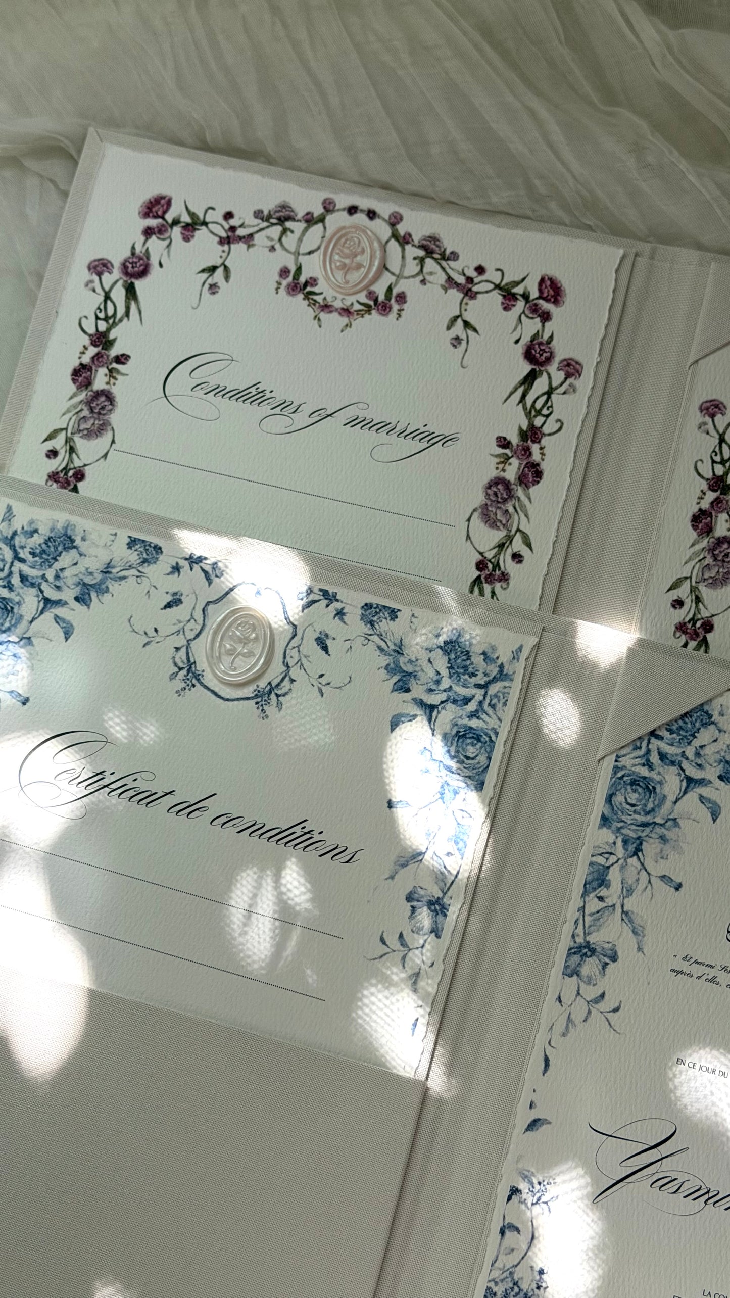 Feuille de conditions - Mariage religieux