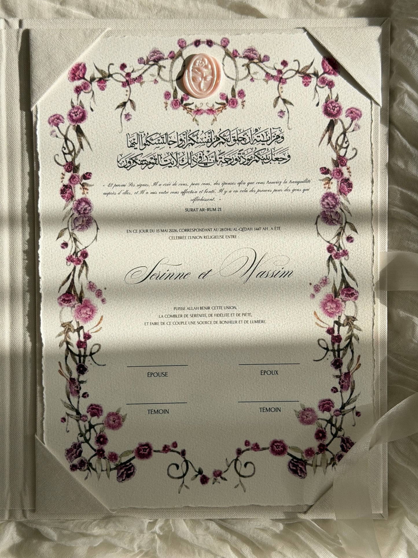 Certificat de mariage