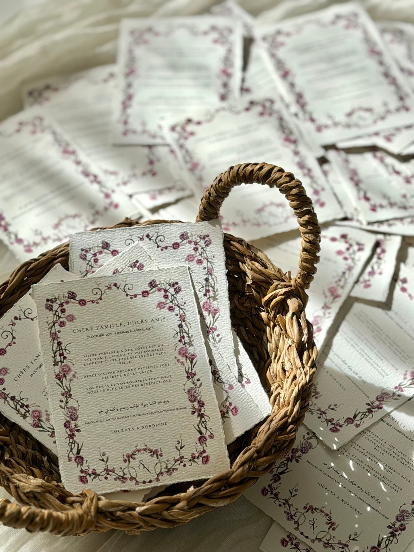 Carte de remerciement - Fleurs de Grenat