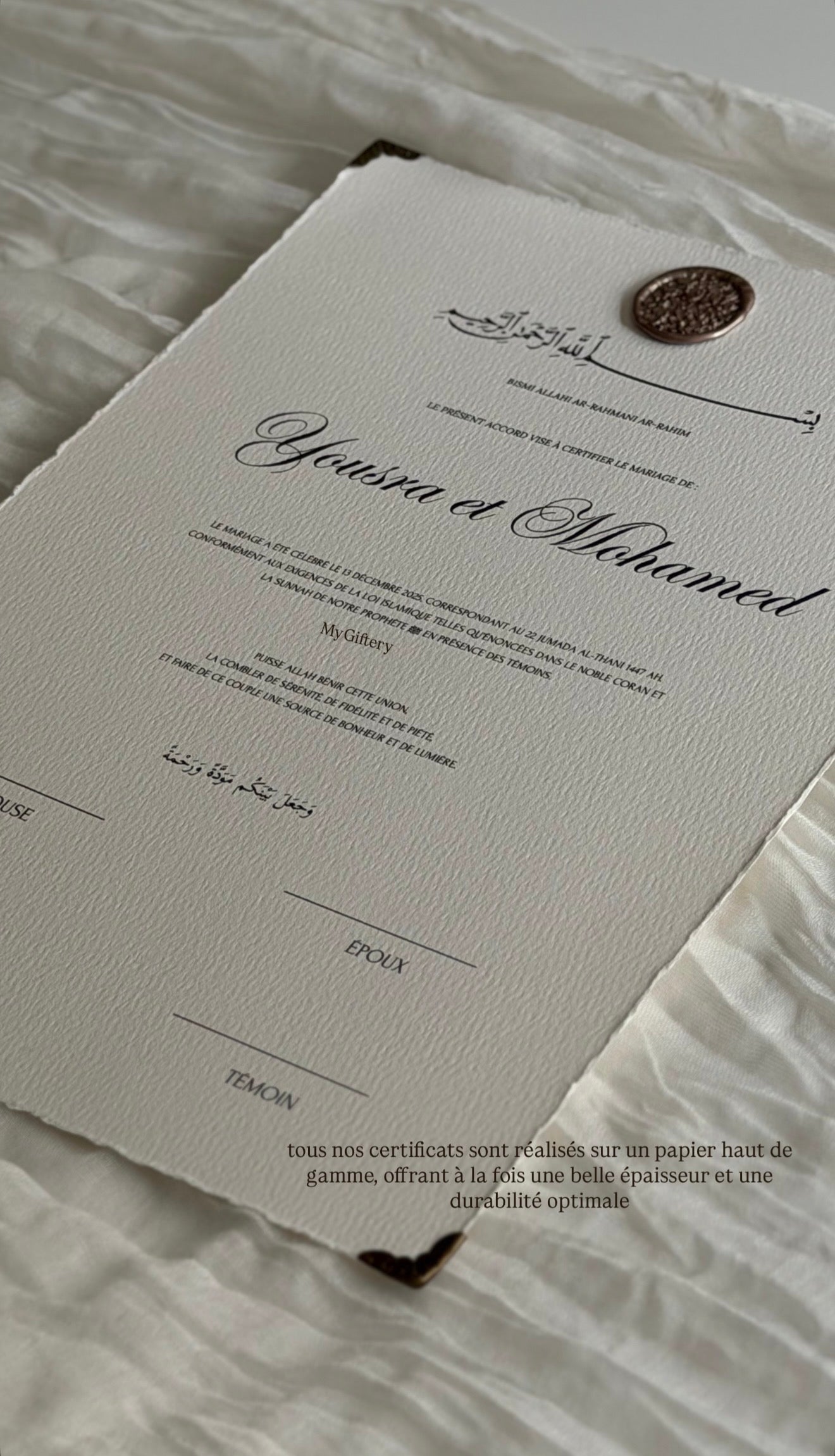 L'écrin Classique - Set certificat & livret de mariage religieux