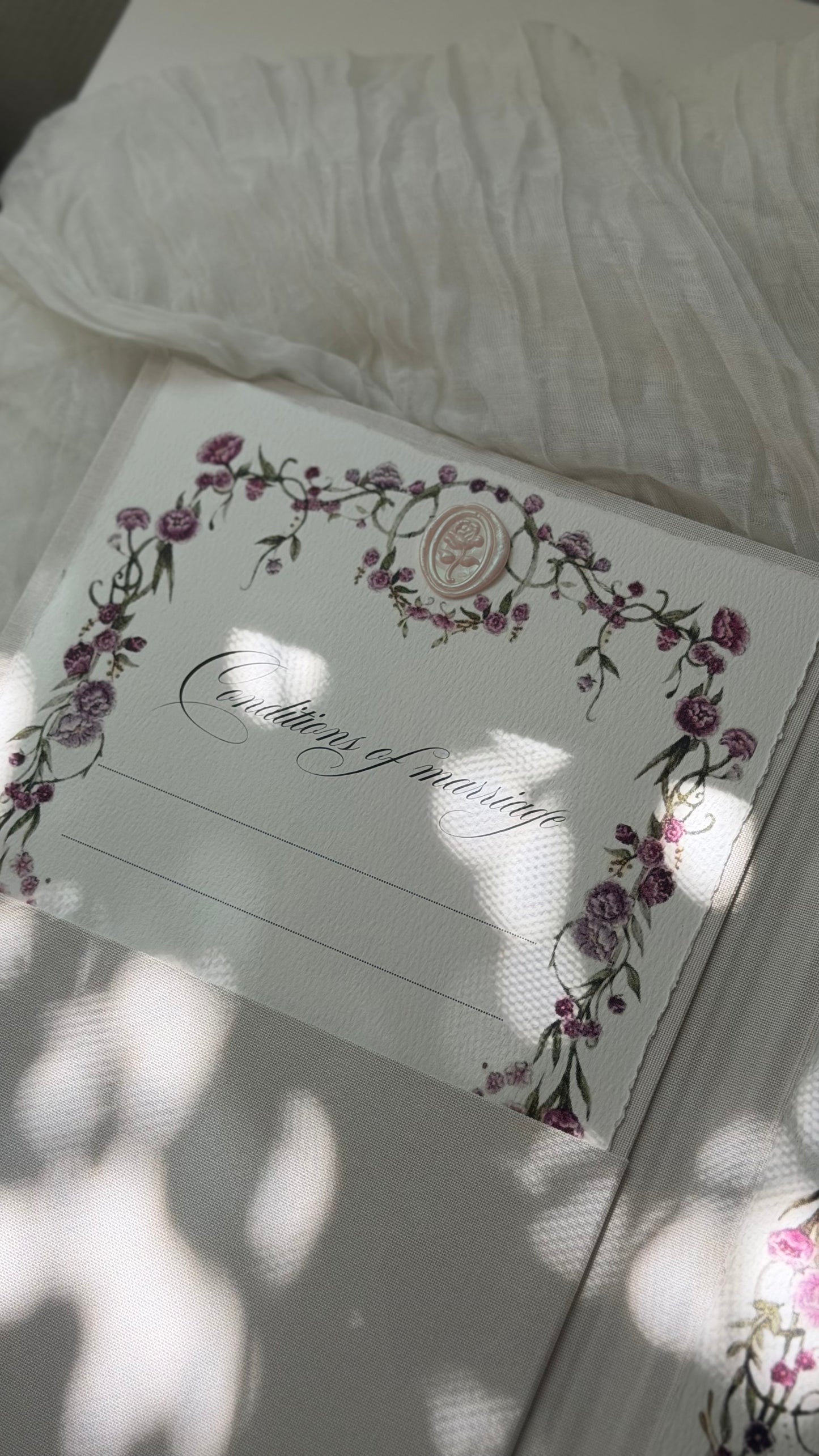 Feuille de conditions - Mariage religieux