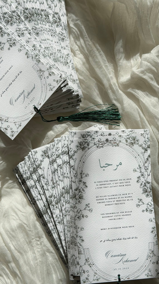 Carte de remerciement - Jardin arabesque